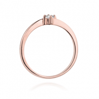 Pierścionek z różowego złota z brylantem 0.09ct BD395/R