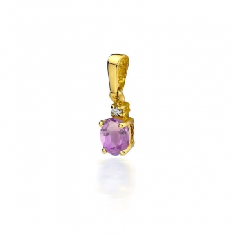 Złota zawieszka z ametystem 0,40ct ZBD001A